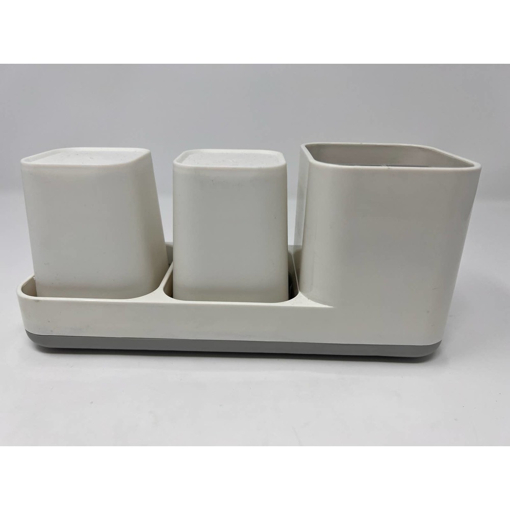Bathroom Toothbrush & Toothpaste Holder with‎ Two Cups